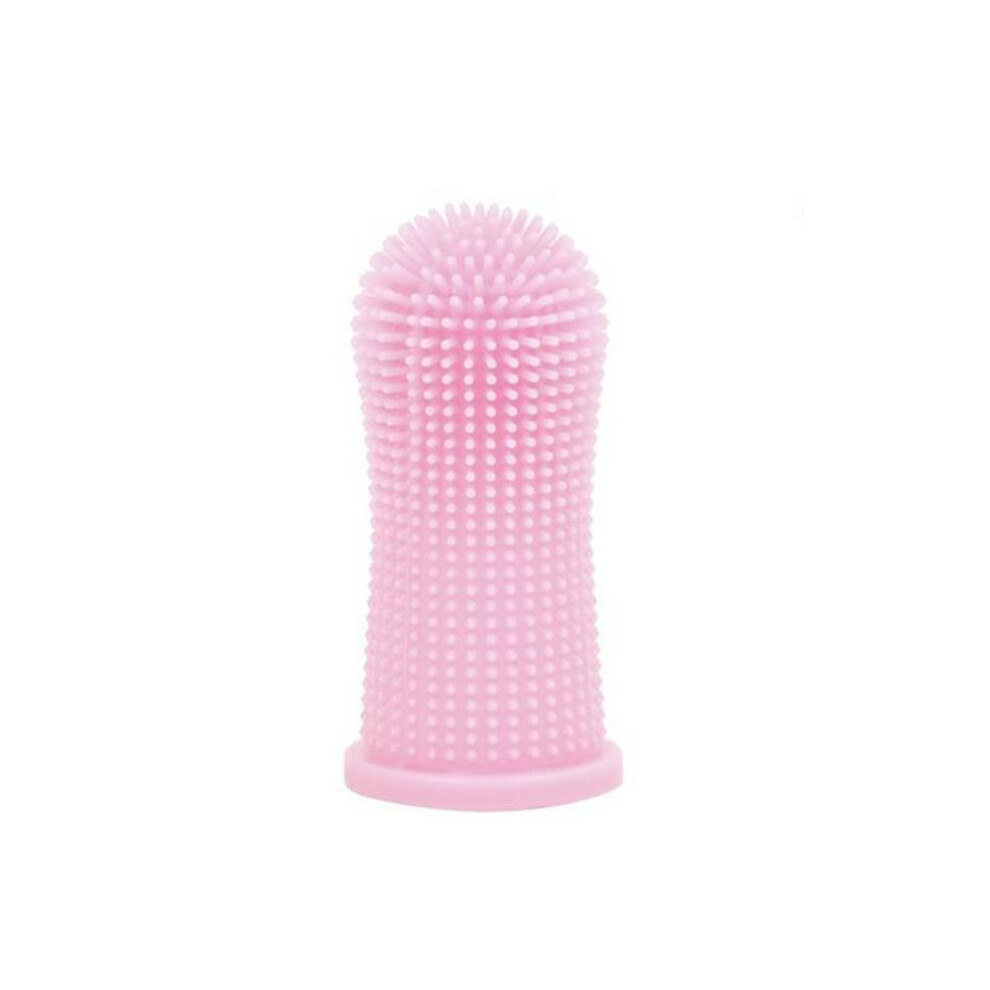 (pink) Dog Toothbrush Silicone Puppy Toothbrush Dog Tooth Cleaner Dog Finger Toothbrush for Pet Dental Care Accessories