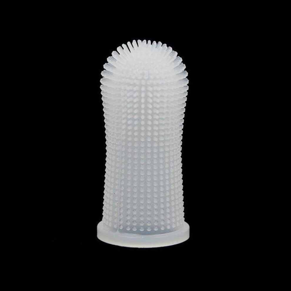 (white) Dog Toothbrush Silicone Puppy Toothbrush Dog Tooth Cleaner Dog Finger Toothbrush For Pet Dental Care Accessories
