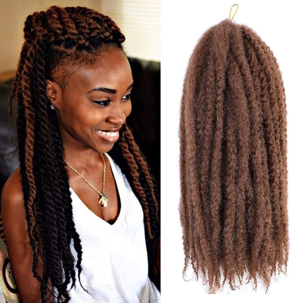 Baisai Marley Hair 18 Inch 1 Pack Braiding Hair Twist Long Afro Kinky Twists Hair For Distressed Butterfly Locs Crochet Hair Extensions30#