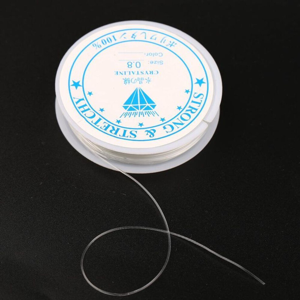(as the picture, 1.0mm) Transparent Crystal Bracelet Rope Elastic Thread Beaded Wearing Beads Bracelet Rope Rubber Band Fishing Line Rope Jewelry Making  DIY Beading Bracelet