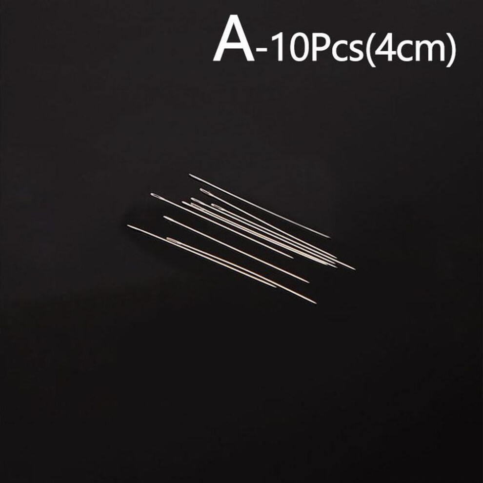 (4cm) 10pcs Beaded Needle Metal Pin Threading String Jewelry Making Tools High Quality