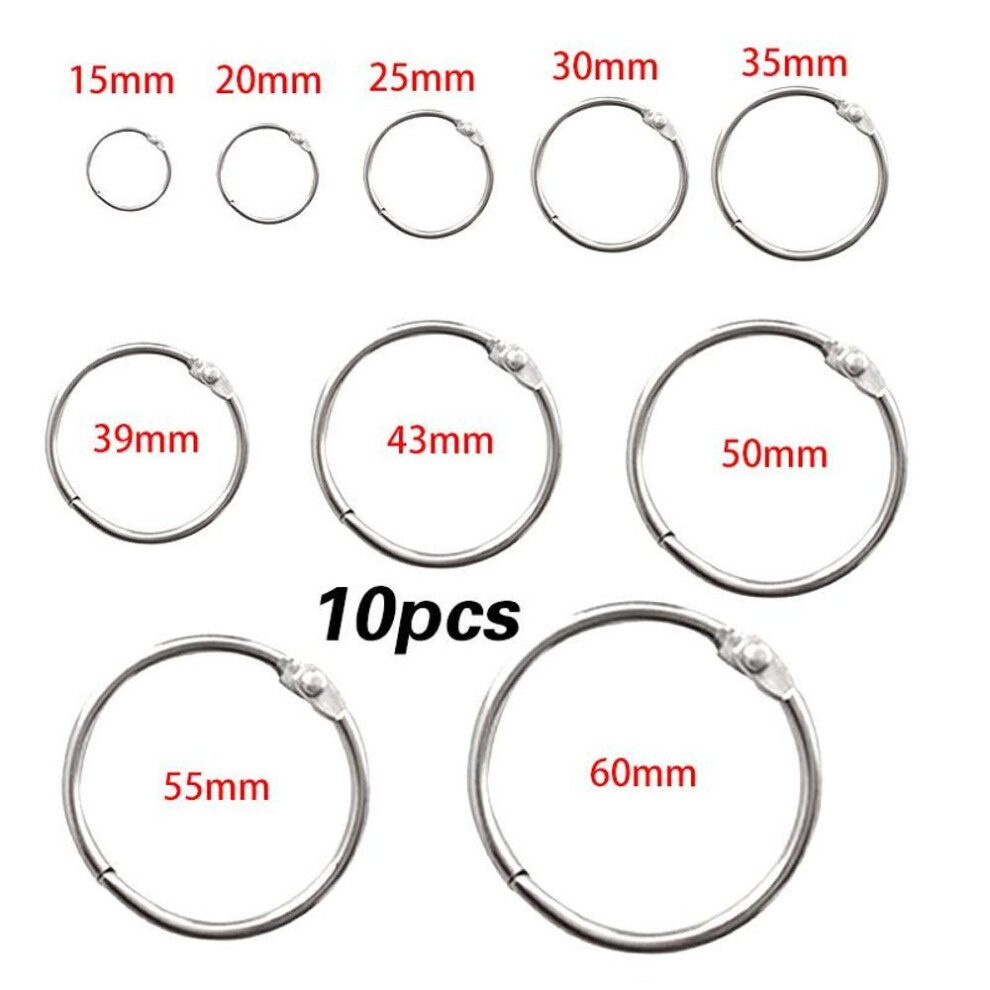 (35mm) 10pcs Diy Tool Loose Leaf Binder Plated Nicked Hinged Rings Calendar Album Notebook Scrapbook Clips