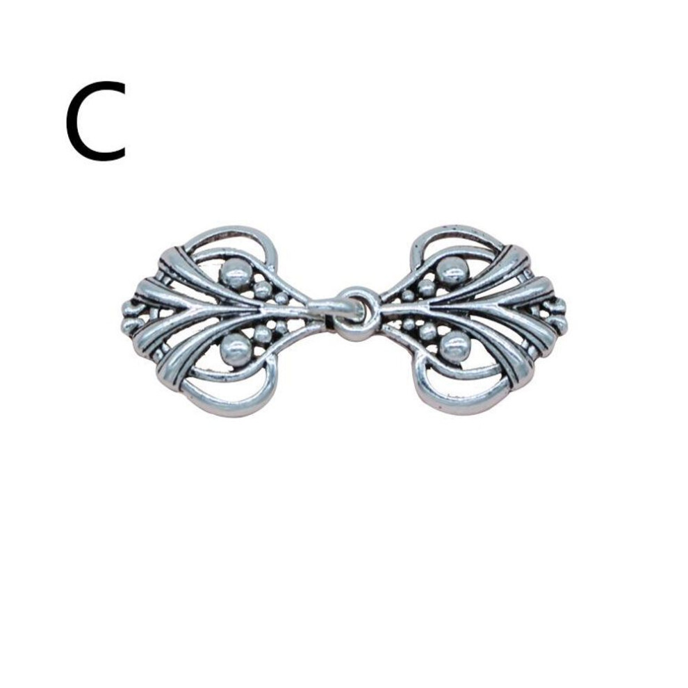 (C) 1Pair Cardigan Clip Cloak Clasp Fasteners Mini Alloy Buckle Sewn On Clothes Cheongsam