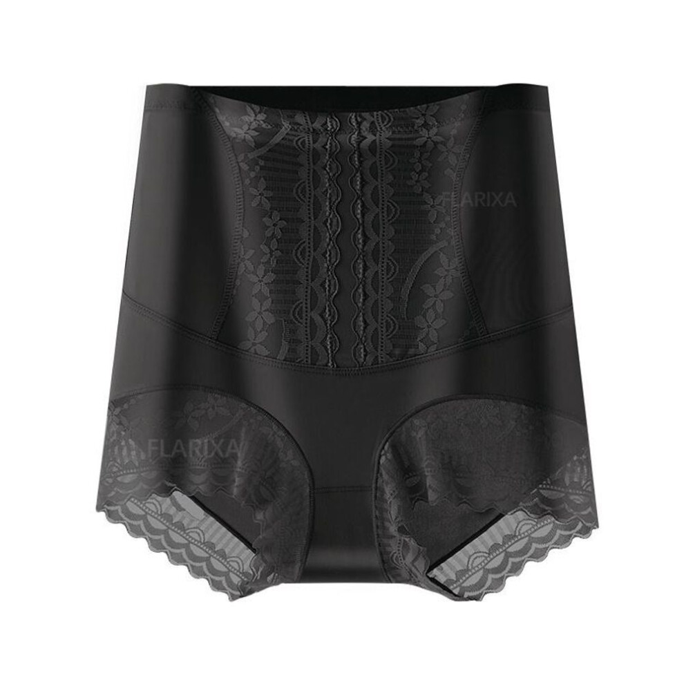 (black, L) Flarixa Summer Ice Silk Panties for Women's High Waist Shaping Panties Postpartum Tummy Control Hip Lift Panty Body Shaper Pants