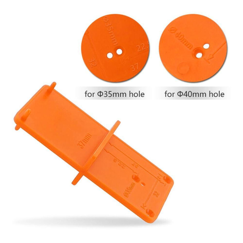(orange) 35/40mm Woodworking Punch Hinge Drill Hole Opener Locator Guide Drill Bit Hole Tools Door Cabinets Diy Template Woodworking Tool