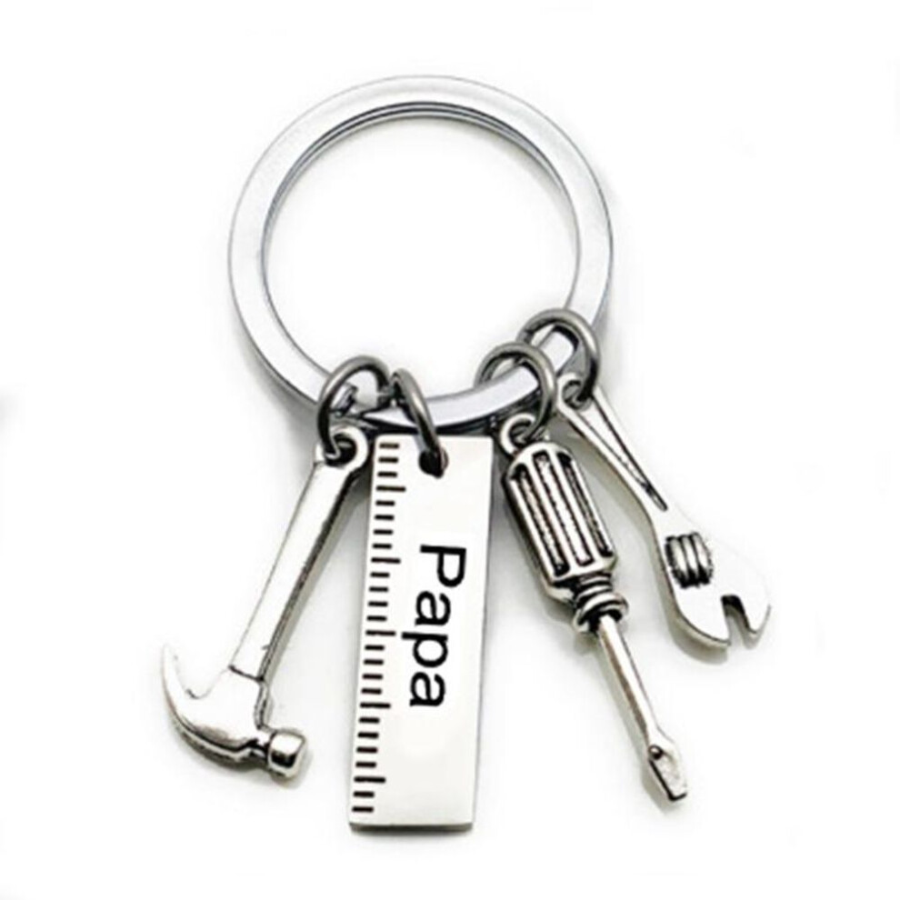 (Other, Papa) Dad Letters Keychains Creative Hammer Screwdriver Wrench Keyring Handbag Decor Tassel Hanging Pendant Father&apos;s Day Gifts