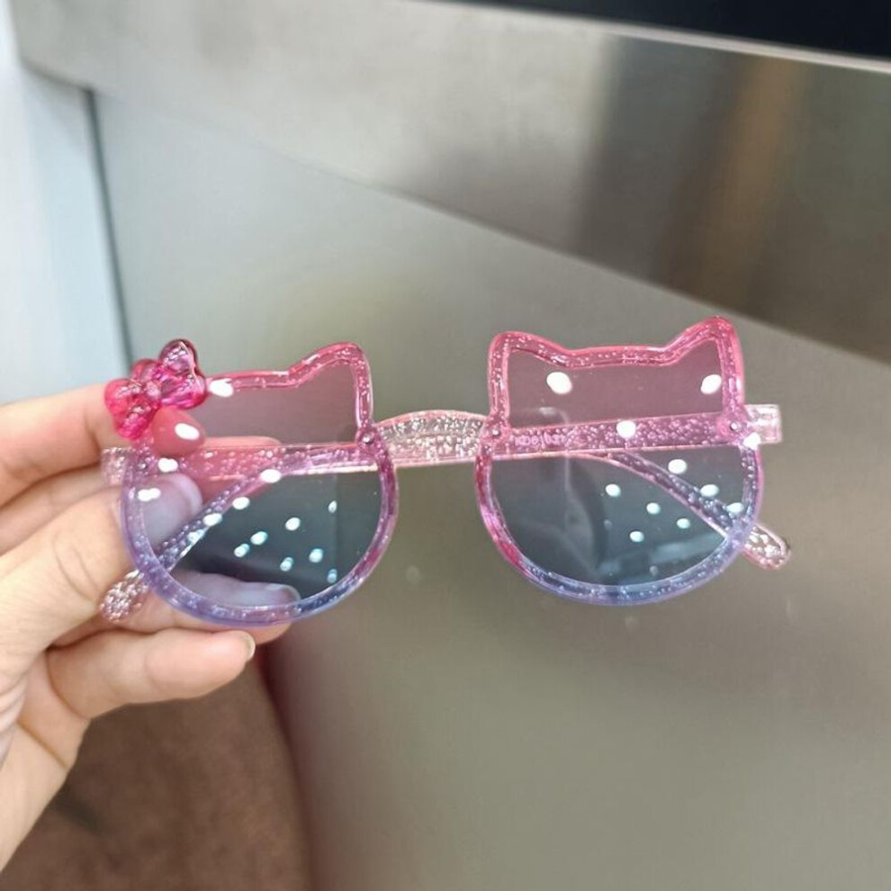 (pink,blue) Summer Children Cute Cat Ear Sunglasses Outdoor UV Protection Sun Glasses Baby Girls Eyewear