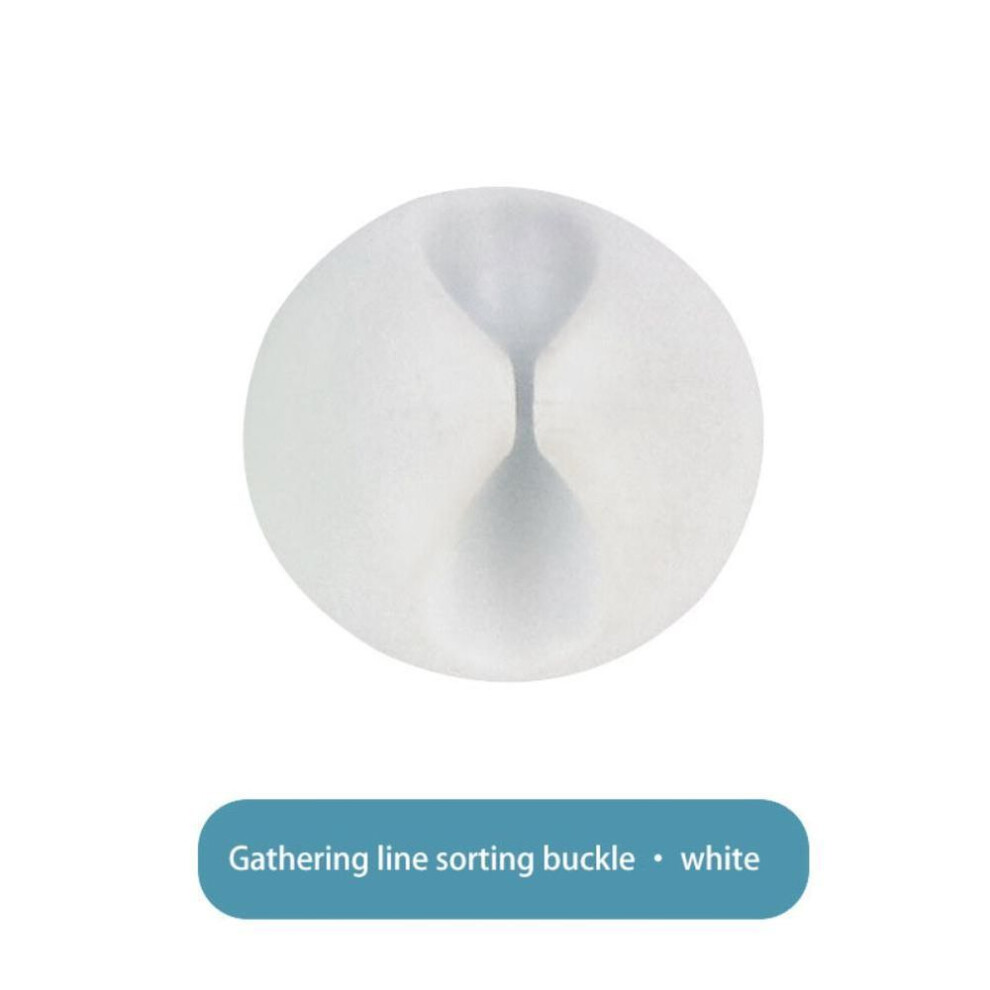 (white) Cable Winder Earphone Cable Organizer Desktop Wire Storage Charger Cable Cord Holder Clips For Phone Charging USB Cable