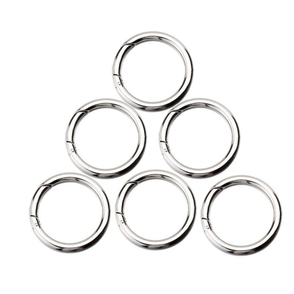 (as the picture) 6pcs Round Circle Carabiner Camping Spring Snap Clip Best