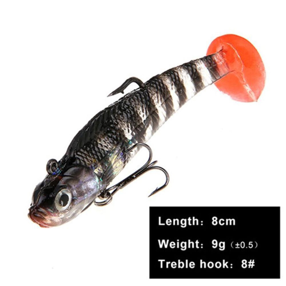(Length 8CM Color 009) FishKing Lead Jig Soft Lure for Pike, Muskie, Bass