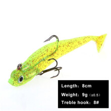 (Length 8CM Color 125) FishKing Lead Jig Soft Lure for Pike, Muskie, Bass