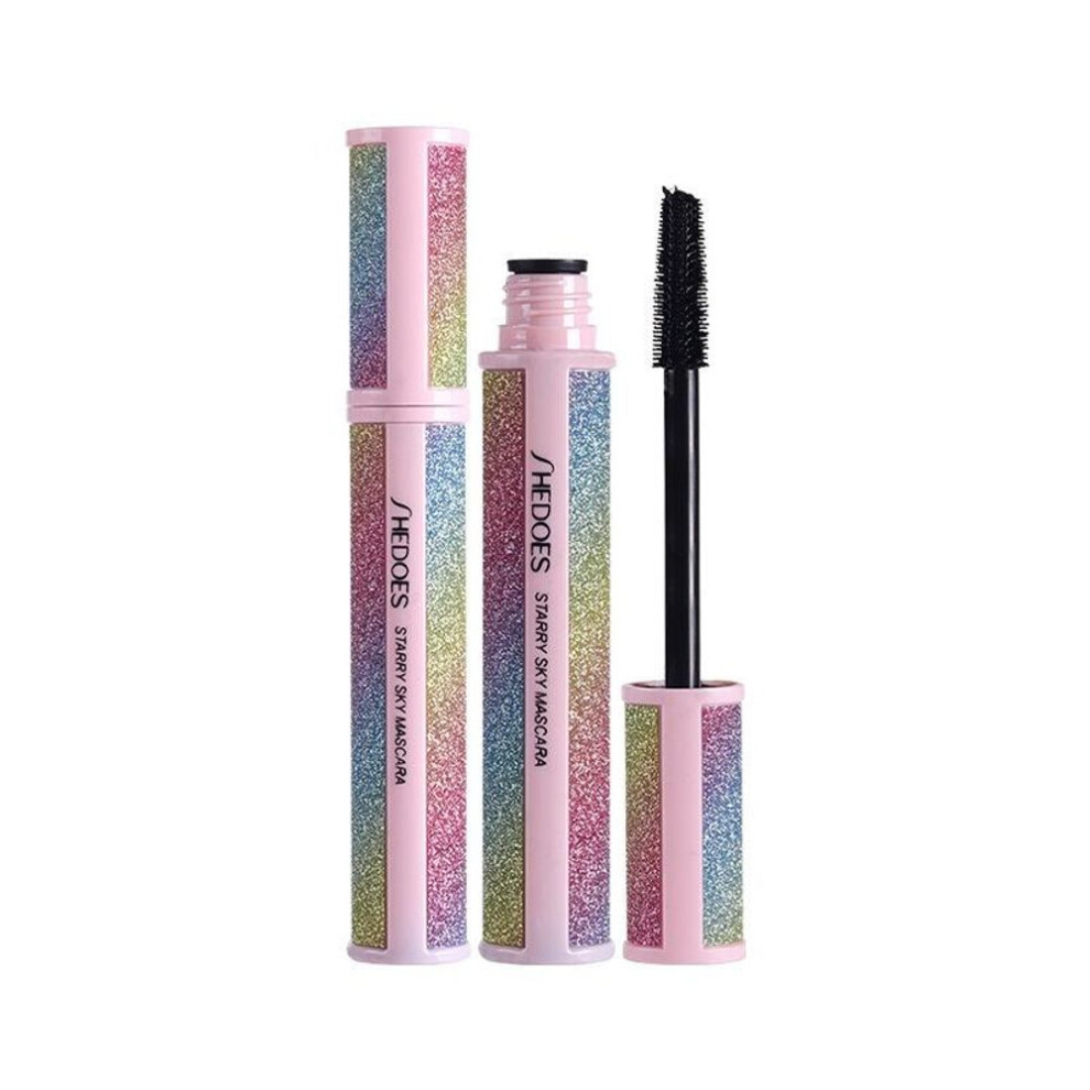(as the picture) Starry Sky Extend Thick Curling Mascara Waterproof And Sweat Proof Mascara Anti Halo Dyeing Mascara Stage Makeup