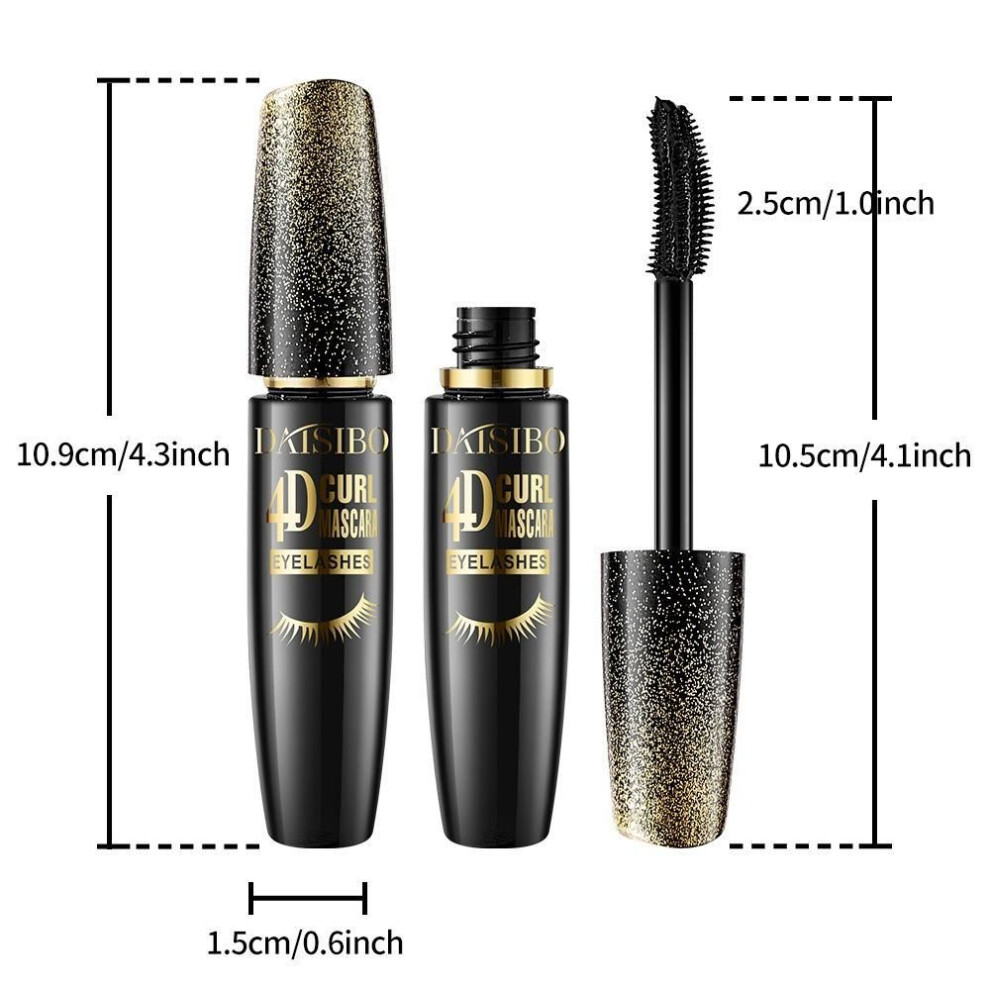 (as the picture) 4d Eye Black Thick And Cool Black Mascara Waterproof Sweatproof Extend Mascara Anti Halo Dyeing Anti Dizziness Makeup Mascara Stage Makeup