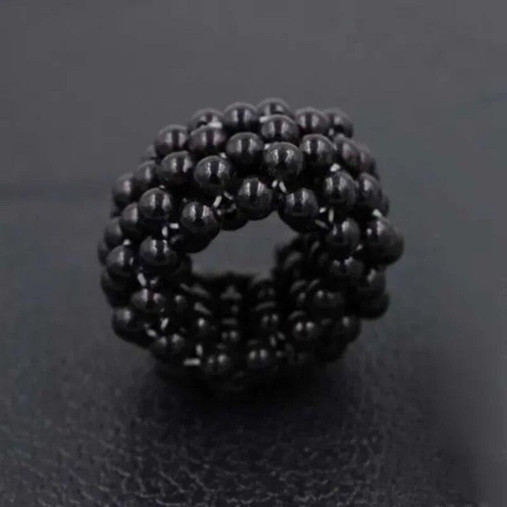 (black) Fashionable Pearl Hair Ties Beautiful Pearl Elastic Hairbands Handmade Headwear Woman Hair Accessories