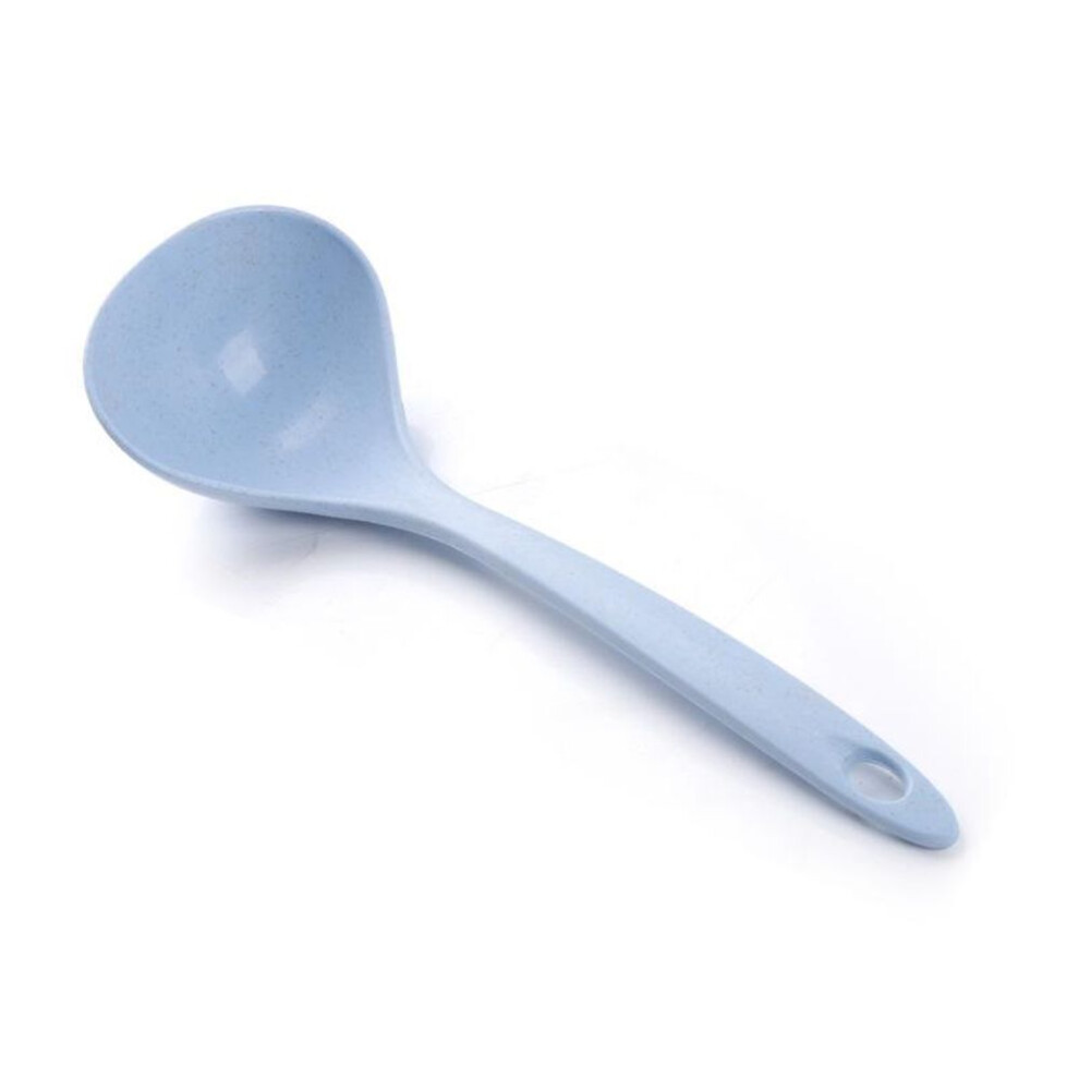 (blue) Wheat Cellulose Wheat Straw Large Spoon Paddle Scoop Non-stick Ladle Kitchen Accessories