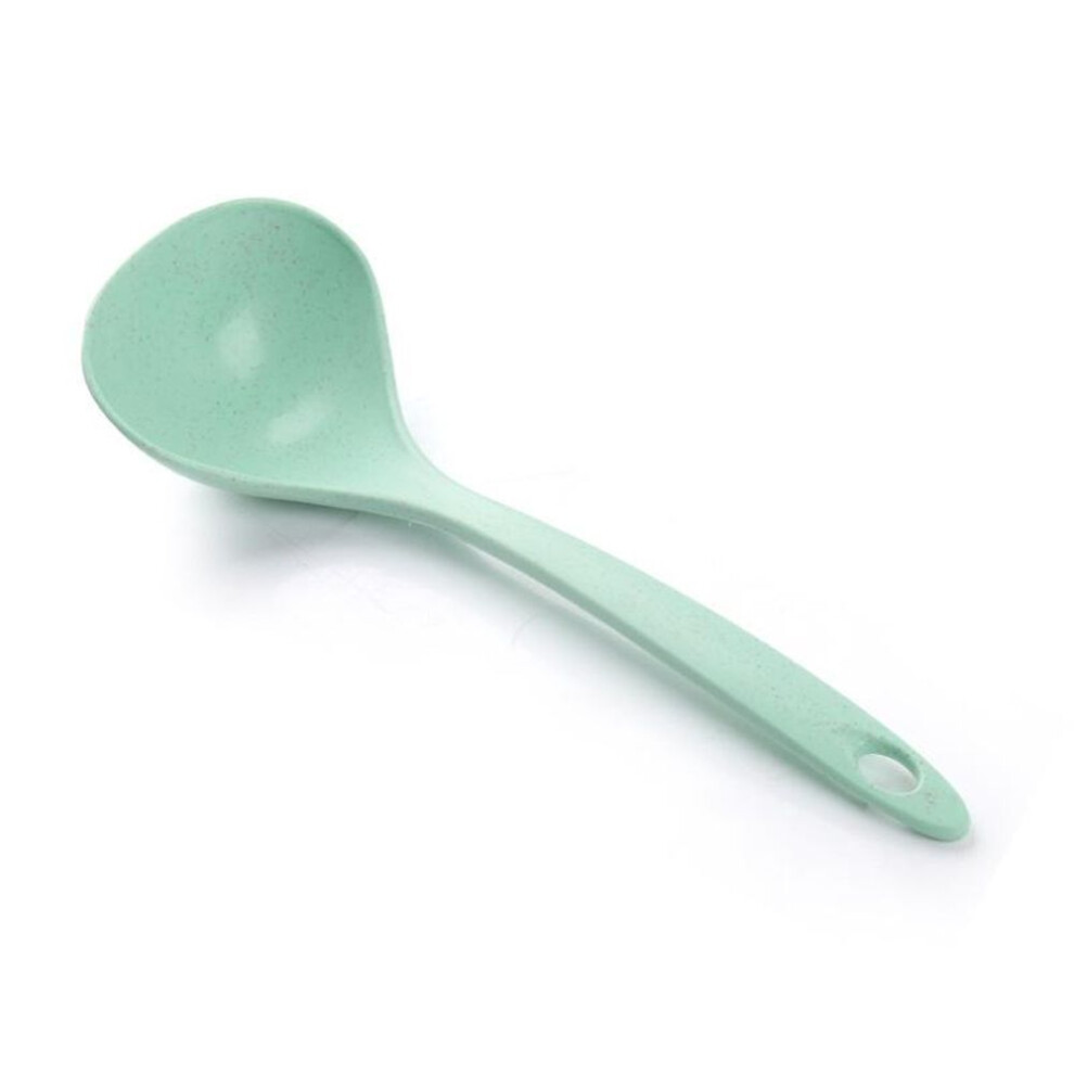 (green) Wheat Cellulose Wheat Straw Large Spoon Paddle Scoop Non-Stick Ladle Kitchen Accessories