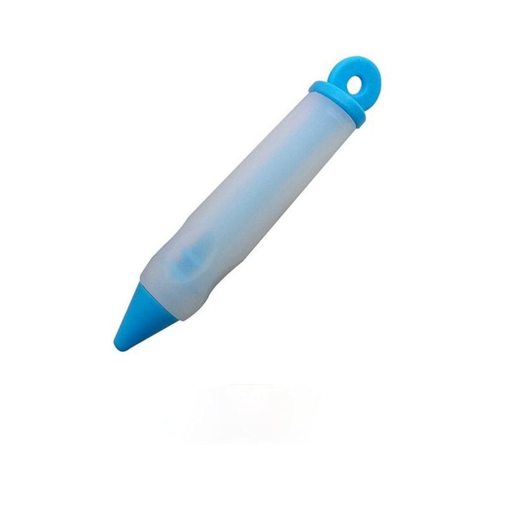 (blue) Silicone Food Writing Pen Chocolate Decorating Tools Cake Mold Cream Cup Cookie Pastry Nozzles