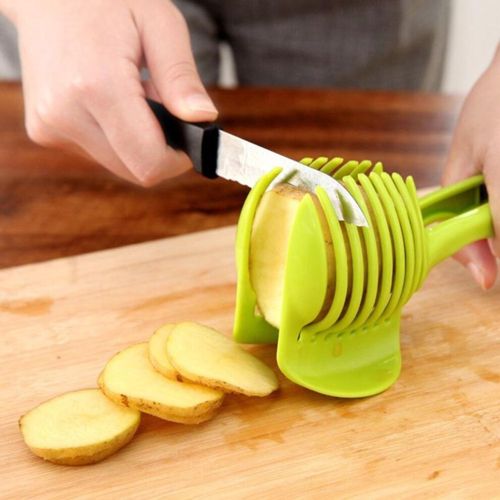 (as the picture) Versatile Fruit Vegetables Slicer Round Potato Lemon Egg Holder Cutter Tool Kitchen Gadgets Utensils