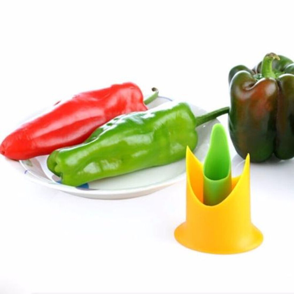 (Random Color) 2pcs/set Creative Pepper Corer Slicer Pepper Seeded Remover Device