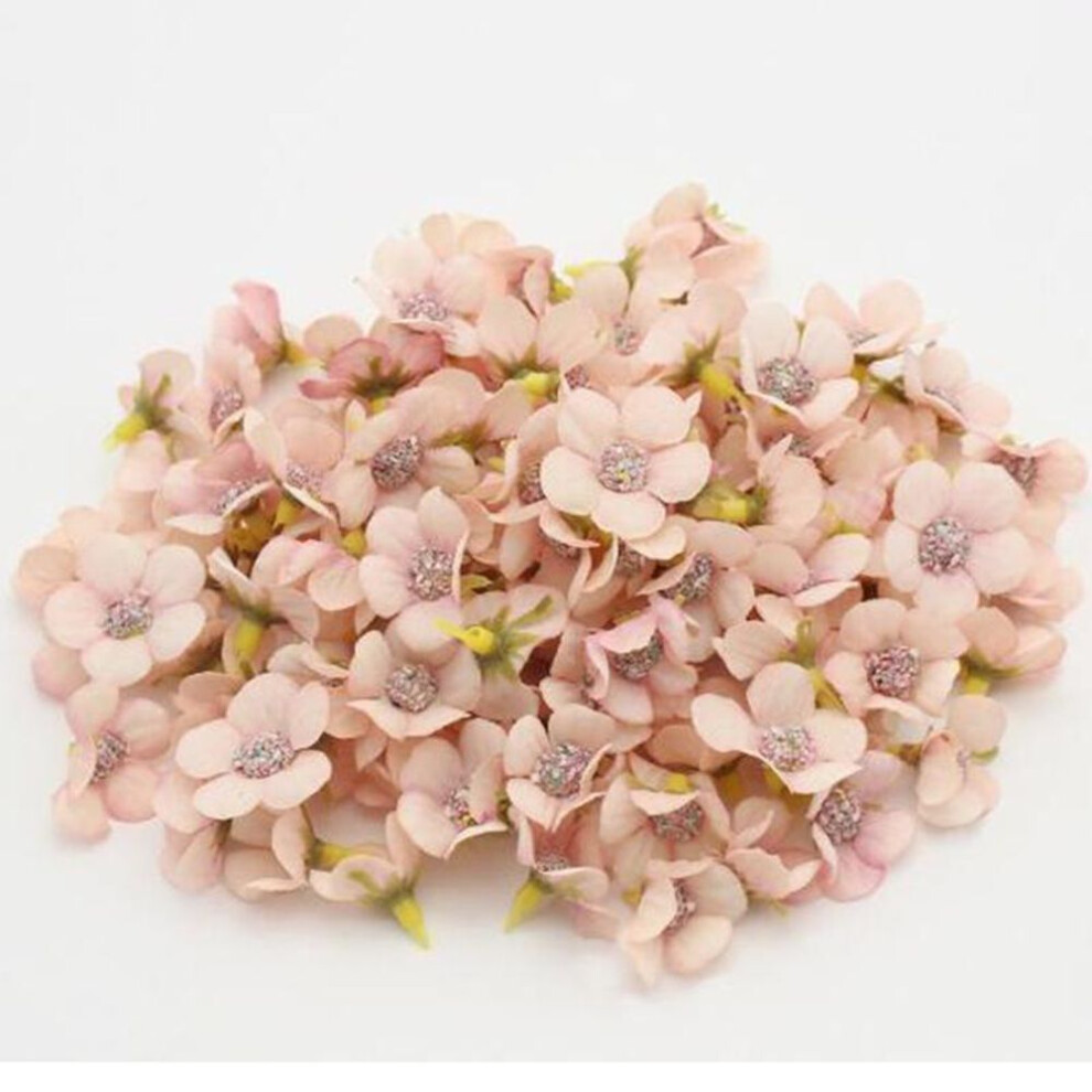 (pink) 50pcs Multicolor Daisy Flower Head Mini Silk Artificial Flower For Wedding Engagement Party Home Decor Diy Garland Headdress Gift Box Craft