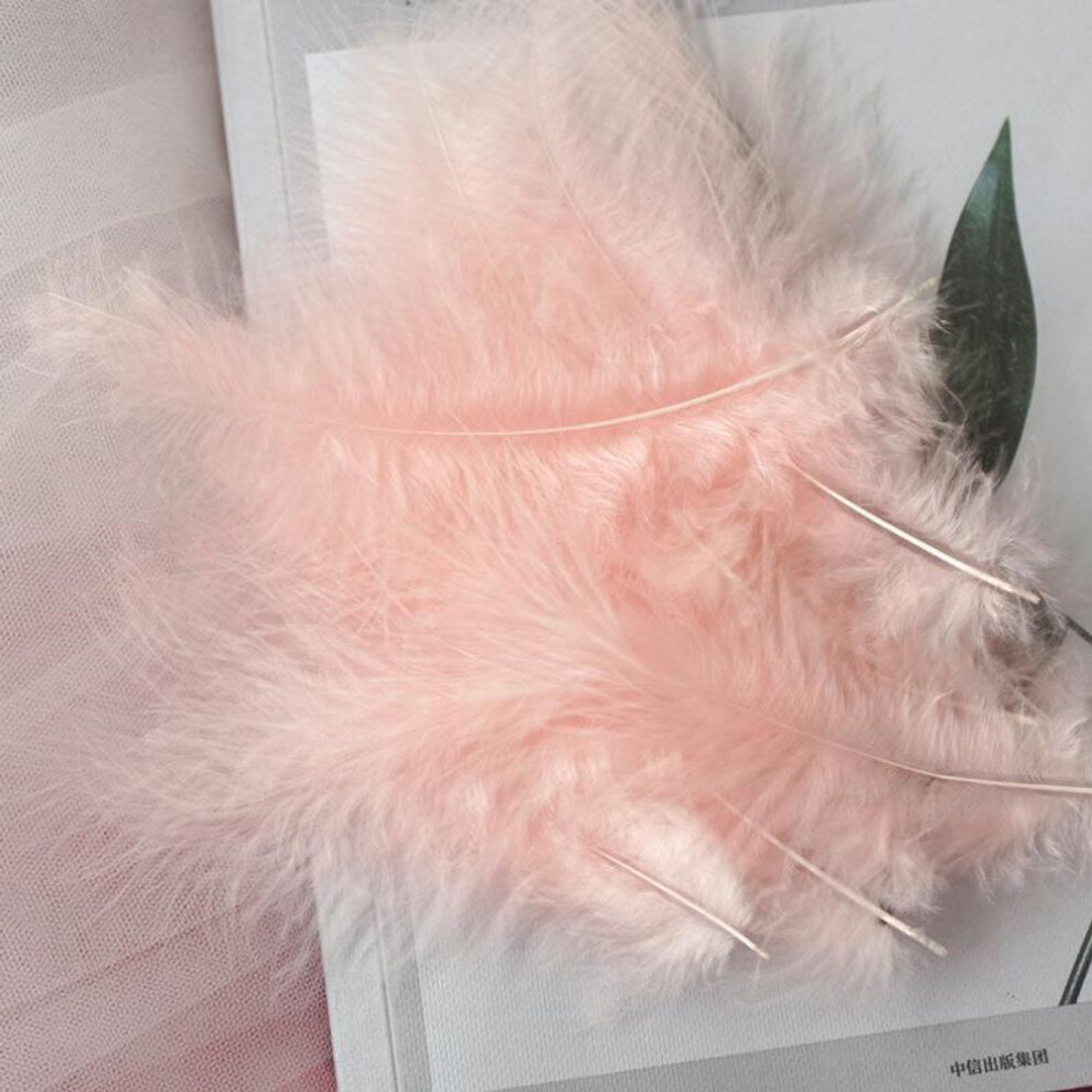 (light pink, 50PCS) 50PCS Natural Plumes 10-15cm Feather Plume Fluffy Wedding Dress DIY Jewelry Decor Accessories Feathers