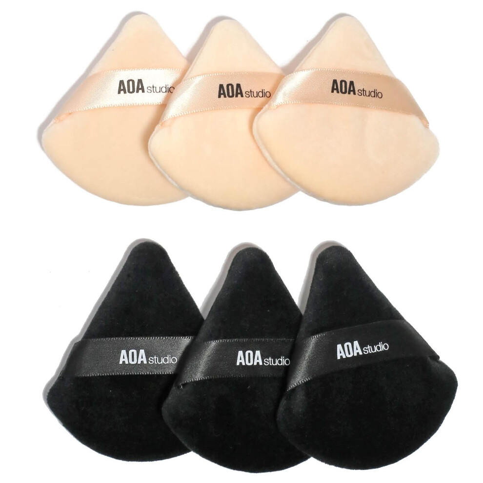 Aoa Studio Velvet Puffs Makeup Puff Set Of 6 Loose Powder Body Powder Velour Makeup Blender Sponge Foundation Blending Sponges Set Beauty M