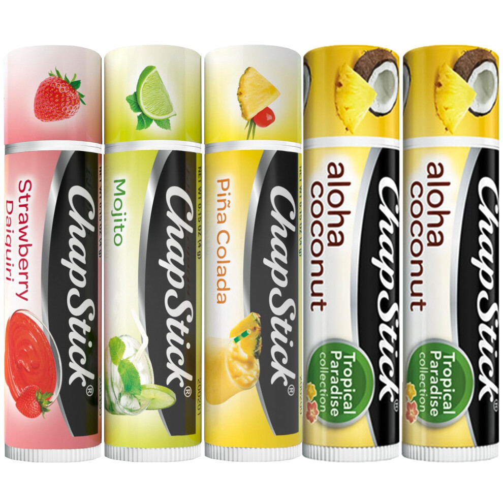Chapstick Lip Care Bundle - Mocktail Collection + Aloha Coconut Lip Balm, 0,15 Oz Elk 5-Delige Set-image