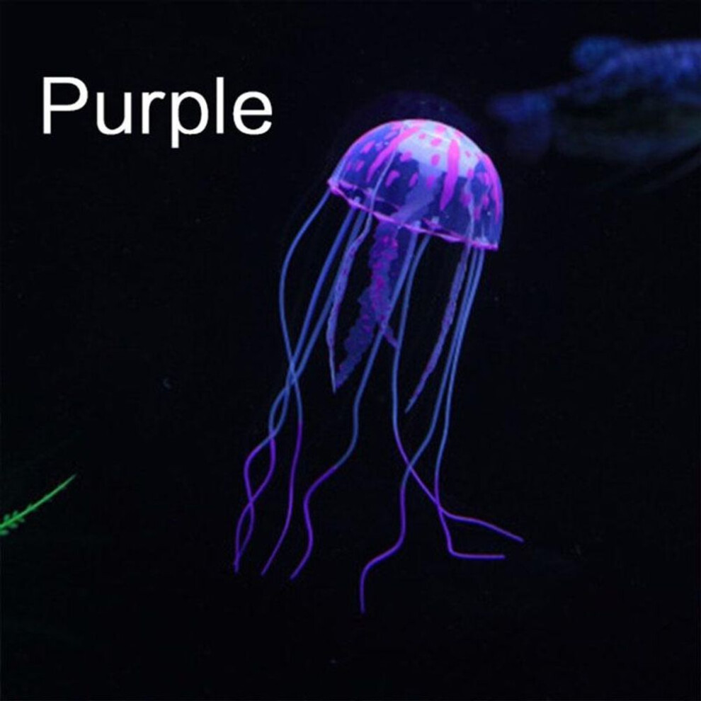 (purple) 1pc Artificial Glowing Effect Jellyfish Aquarium Decoration Fish Tank Underwater Live Plant Aquatic Landscape