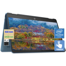 HP 2022 Newest X360 Chromebook Spin 2-in-1 Laptop Student Business 14'' HD Touchscreen Dual Core Intel Celeron N4120 Processor 4GB RAM 6