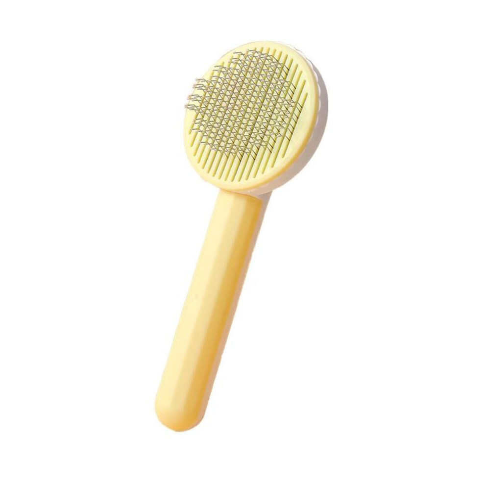 (yellow) Pet Hair Remover Brush Cat Dogs Hair Comb Removes Comb Short Massager Pet Goods For Cats Dog Brush Accessories Supplies