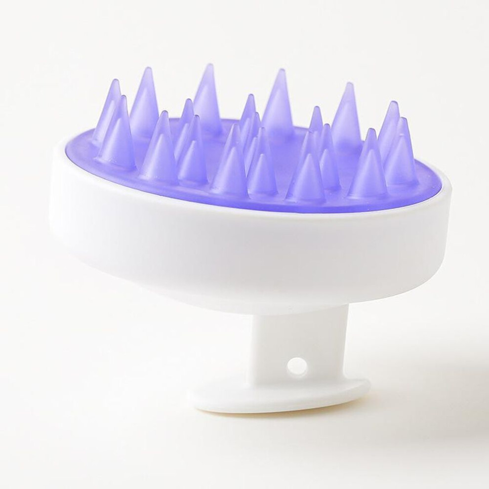 (purple) Silicone Scalp Massager with Shampoo Brush