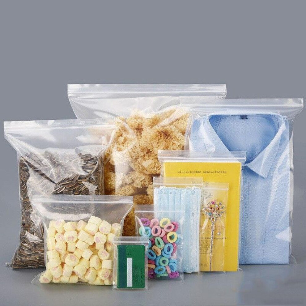(100pcs 9*13cm) 100pcs/pack Resealable Zip Lock Bags Self Seal Clear Poly Bag Food Storage Package Vacuum Storage Bag Reclosable Fresh Organizer