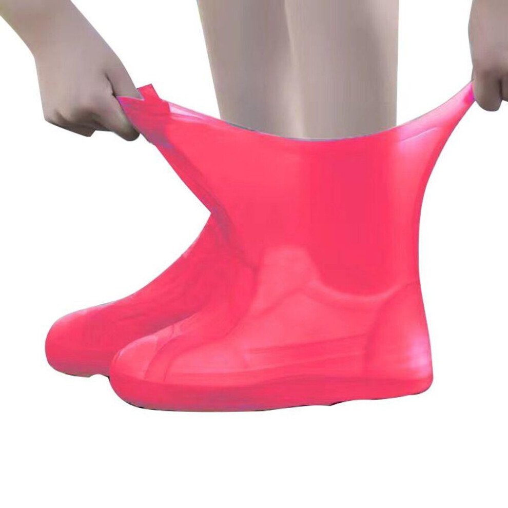 (red, 41-47) 1pc Reusable Shoe Cover Walking Supplies Silicone Rubber Overshoes For Outdoor Rain Boot