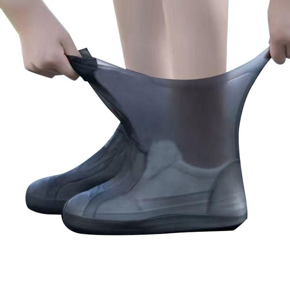 (black, 34-40) 1pc Reusable Shoe Cover Walking Supplies Silicone Rubber Overshoes For Outdoor Rain Boot