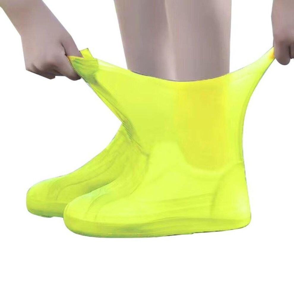 (yellow, 41-47) 1pc Reusable Shoe Cover Walking Supplies Silicone Rubber Overshoes For Outdoor Rain Boot