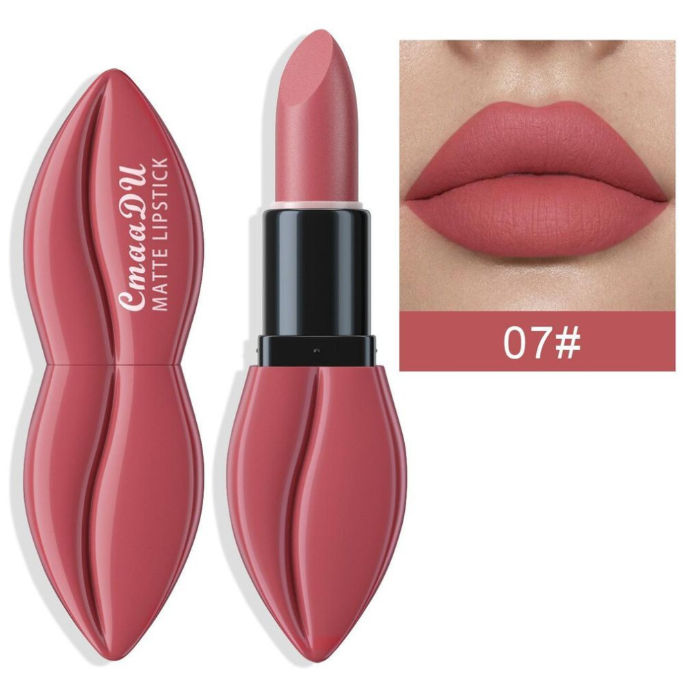 (07) Natural Smooth Matte Waterproof Velvet Nude Lipstick Sexy Red Brown Lip Stick Pigments Makeup Lipgloss Long Lasting Profissional