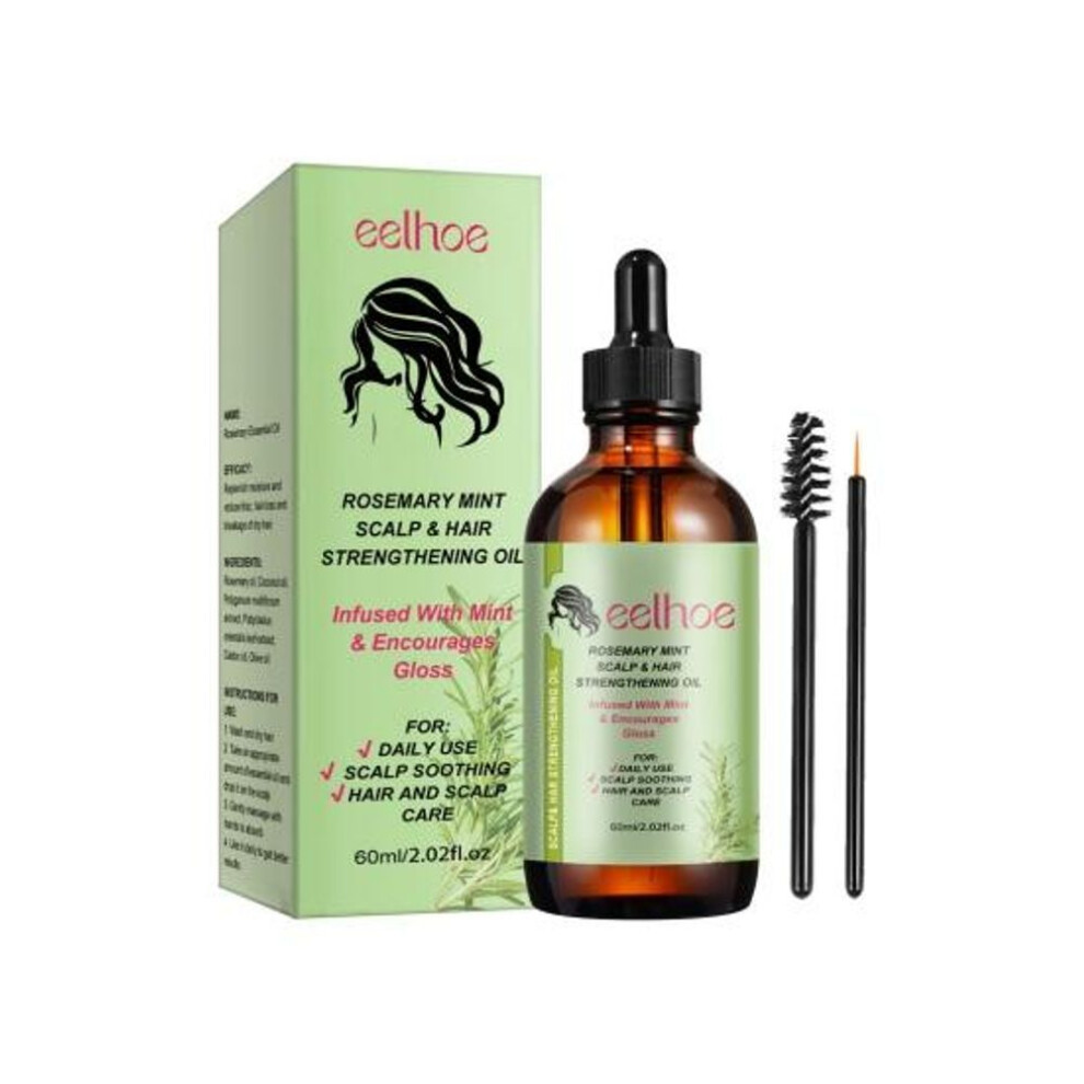 (60ml) 60ml Rosemary Oil For Hair Growth Nourish Scalp Rid Of Strengthen Hair Dry Hair Hair Loss Treatment