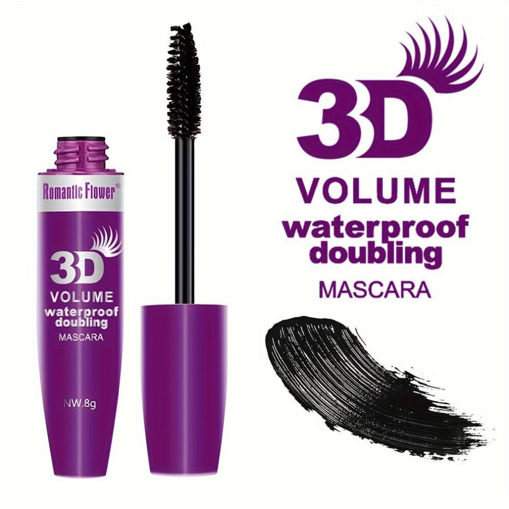 (1pc) Black Mascara Long Lash Silk Fiber Mascara 3D Volume Long Lasting Eyelash Lengthening Thick Curling Natural Smudge Proof Mascara
