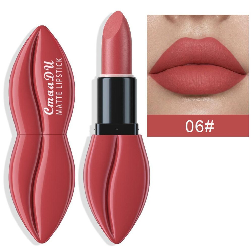 (06) Natural Smooth Matte Waterproof Velvet Nude Lipstick Sexy Red Brown Lip Stick Pigments Makeup Lipgloss Long Lasting Profissional