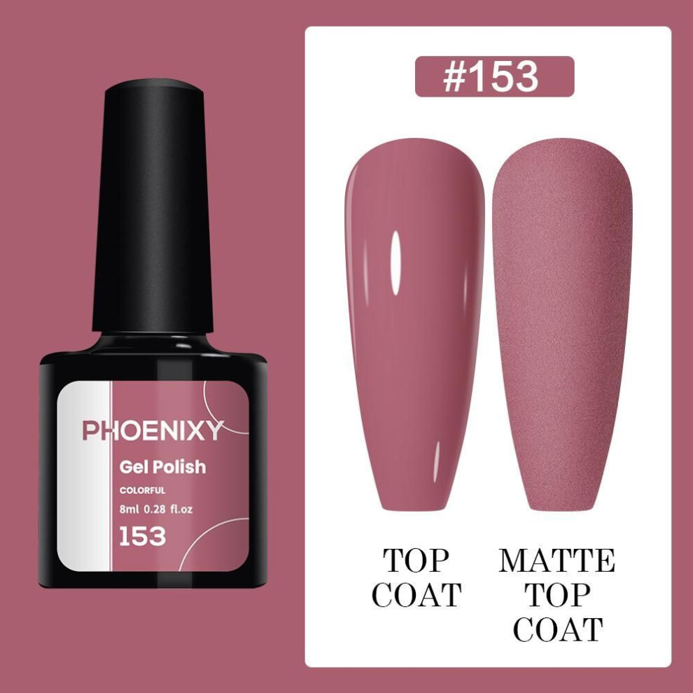 (153) PHOENIXY 8ml Gel Nail Polish Sequins Soak Off UV Gel Semi Permanent Varnish Colorful Nail Gel Polish DIY At Home Nail Art Polish