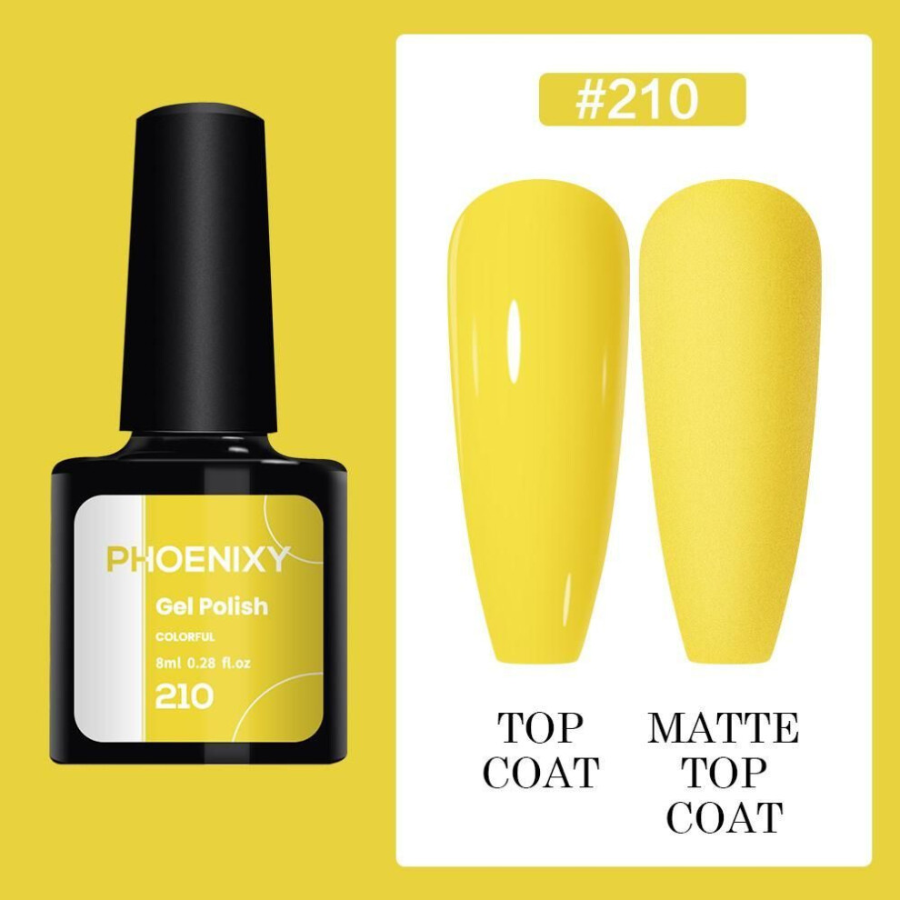 (210) PHOENIXY 8ml Gel Nail Polish Sequins Soak Off UV Gel Semi Permanent Varnish Colorful Nail Gel Polish DIY At Home Nail Art Polish