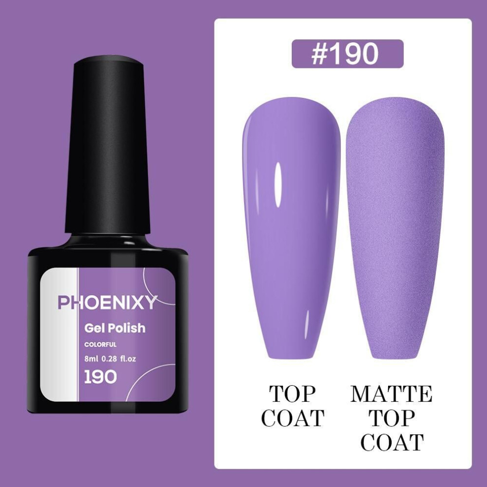 (190) PHOENIXY 8ml Gel Nail Polish Sequins Soak Off UV Gel Semi Permanent Varnish Colorful Nail Gel Polish DIY At Home Nail Art Polish