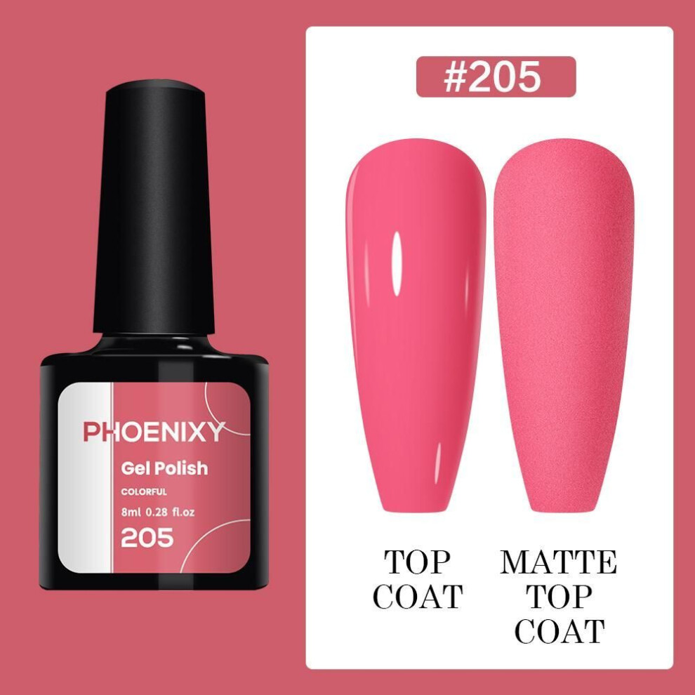 (205) PHOENIXY 8ml Gel Nail Polish Sequins Soak Off UV Gel Semi Permanent Varnish Colorful Nail Gel Polish DIY At Home Nail Art Polish