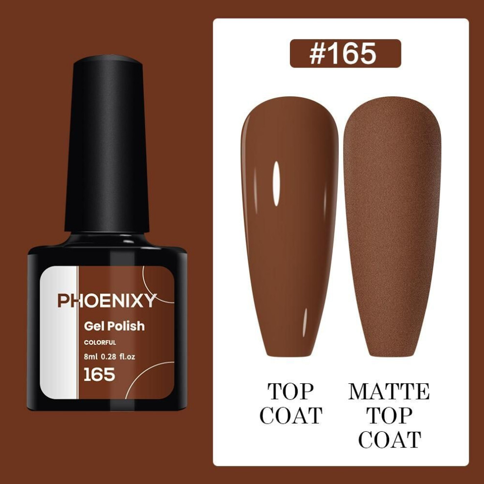 (165) PHOENIXY 8ml Gel Nail Polish Sequins Soak Off UV Gel Semi Permanent Varnish Colorful Nail Gel Polish DIY At Home Nail Art Polish