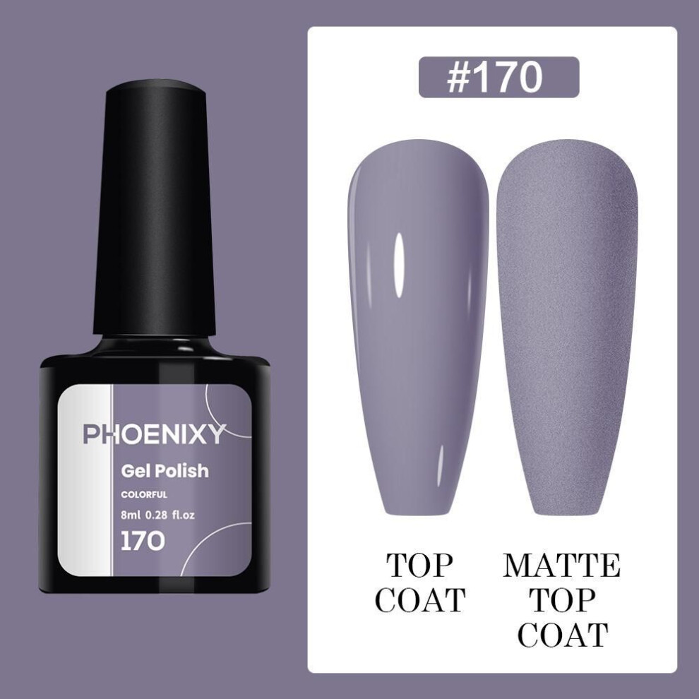 (170) PHOENIXY 8ml Gel Nail Polish Sequins Soak Off UV Gel Semi Permanent Varnish Colorful Nail Gel Polish DIY At Home Nail Art Polish