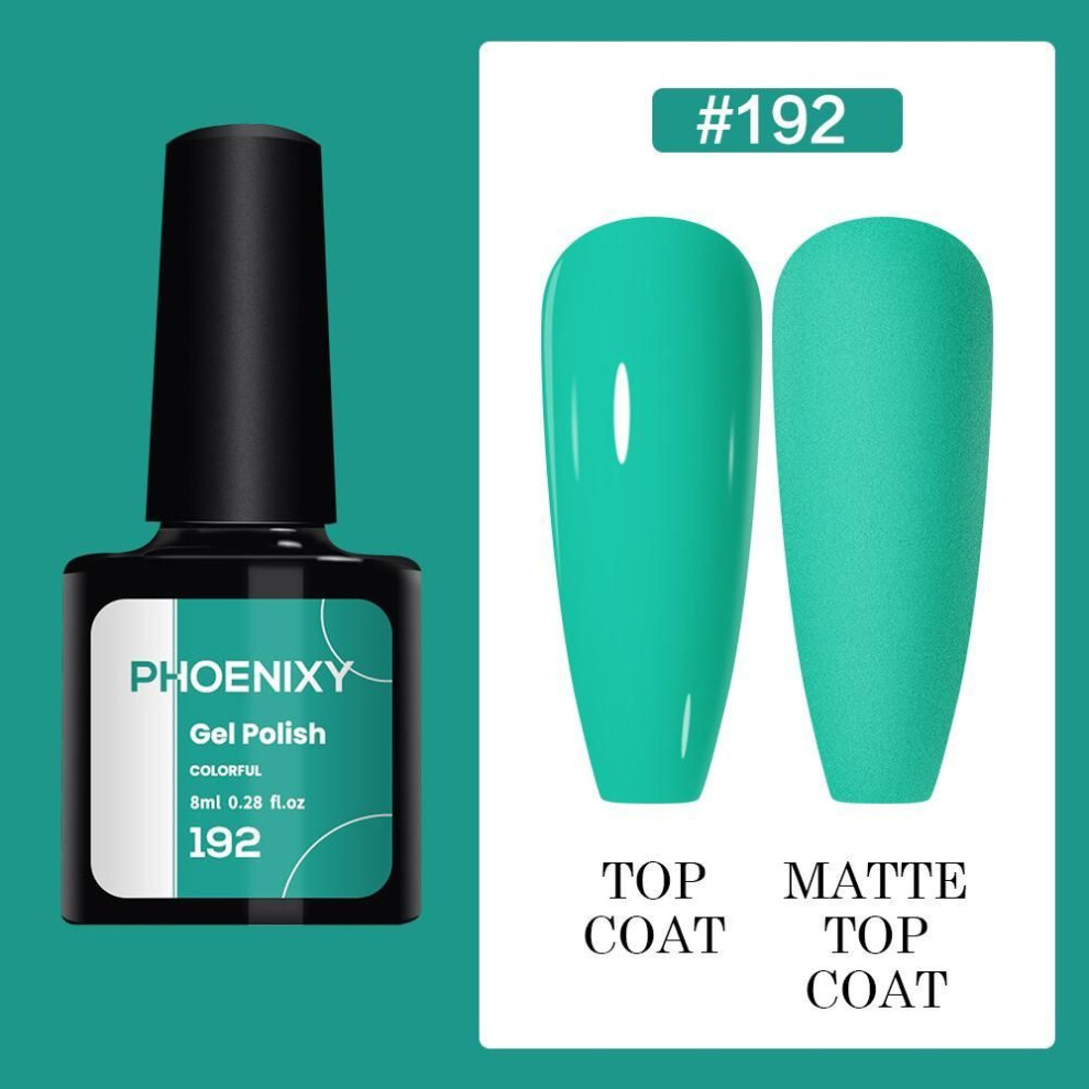 (192) PHOENIXY 8ml Gel Nail Polish Sequins Soak Off UV Gel Semi Permanent Varnish Colorful Nail Gel Polish DIY At Home Nail Art Polish