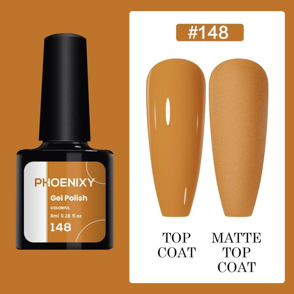 (148) PHOENIXY 8ml Gel Nail Polish Sequins Soak Off UV Gel Semi Permanent Varnish Colorful Nail Gel Polish DIY At Home Nail Art Polish