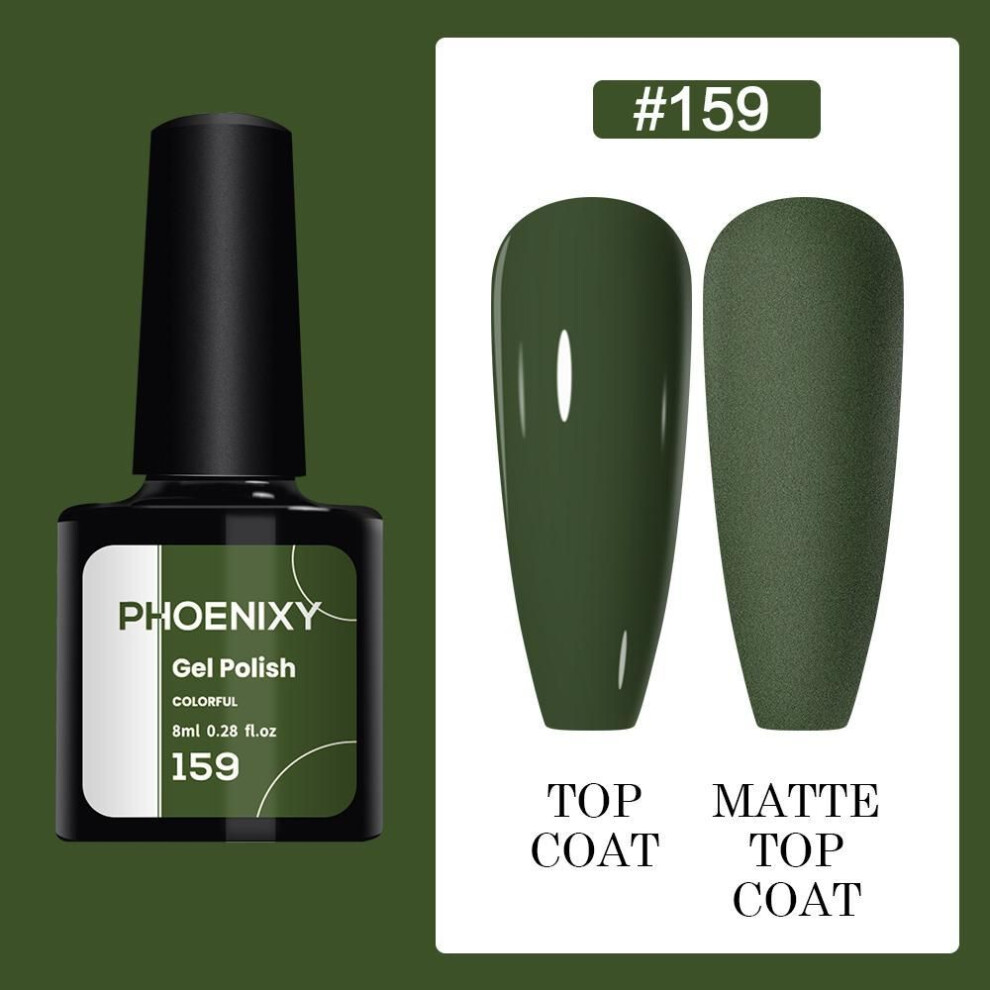 (159) PHOENIXY 8ml Gel Nail Polish Sequins Soak Off UV Gel Semi Permanent Varnish Colorful Nail Gel Polish DIY At Home Nail Art Polish