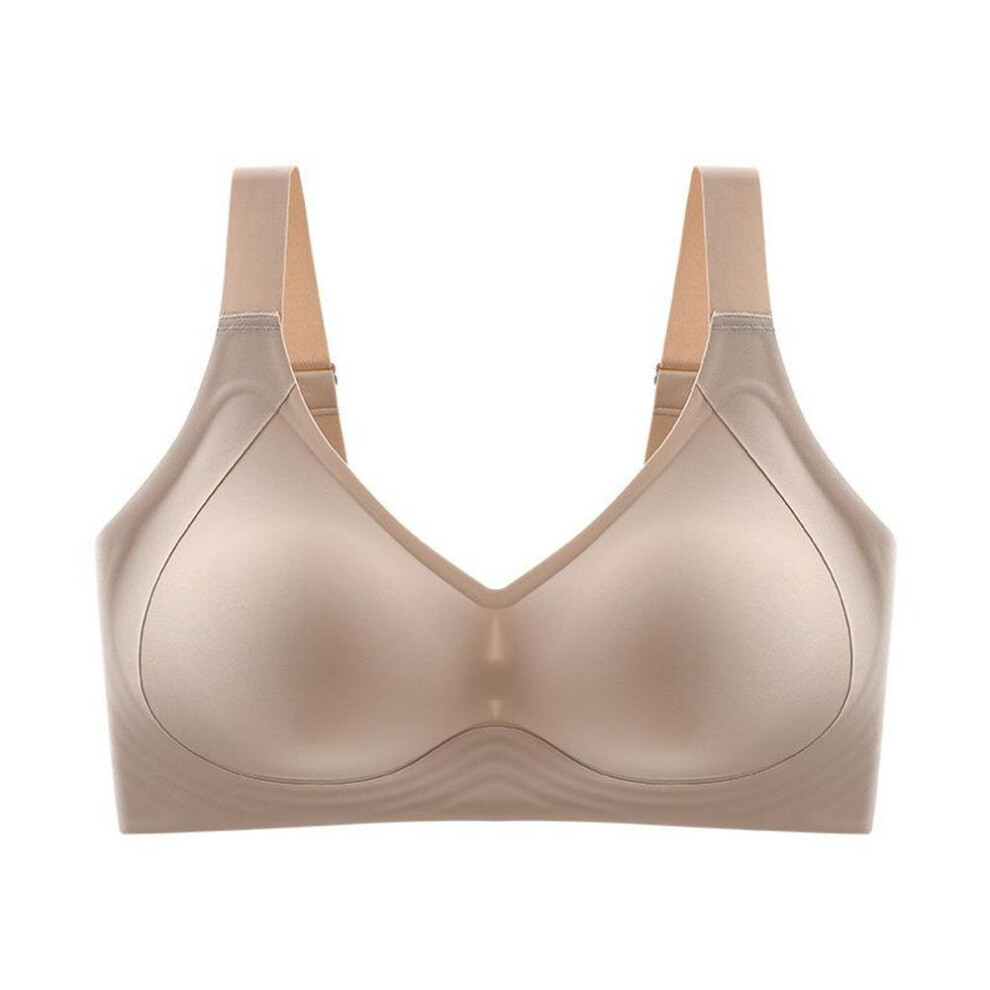 (beige, M) Plus Size Bra For Women Seamless Push Up Bras Comfortable Wireless Ladies Bralette Big Size Active Brassiere Sexy Underwear Mto6xl