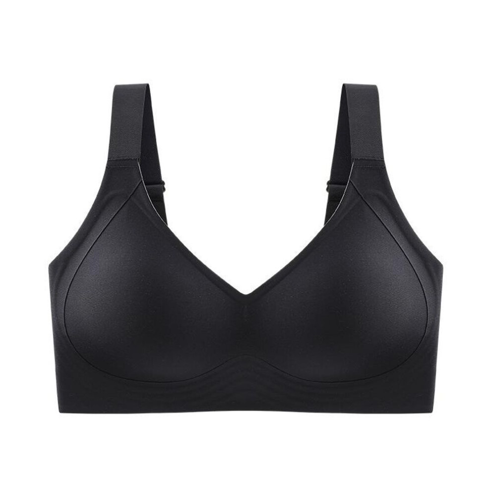 (black, M) Plus Size Bra For Women Seamless Push Up Bras Comfortable Wireless Ladies Bralette Big Size Active Brassiere Sexy Underwear Mto6xl